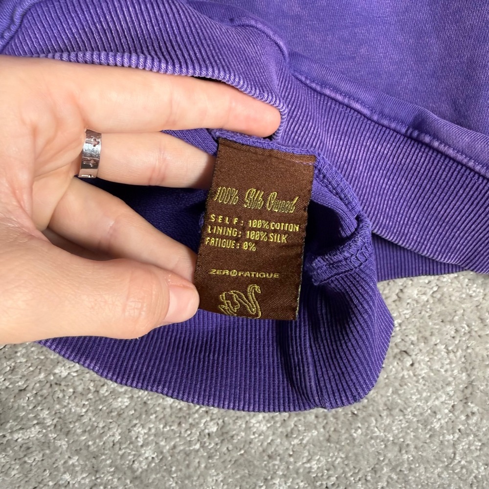 Zero Fatigue Men's M Purple Acid Wash Distressed Hooded Sweatshirt READ - Picture 10 of 14